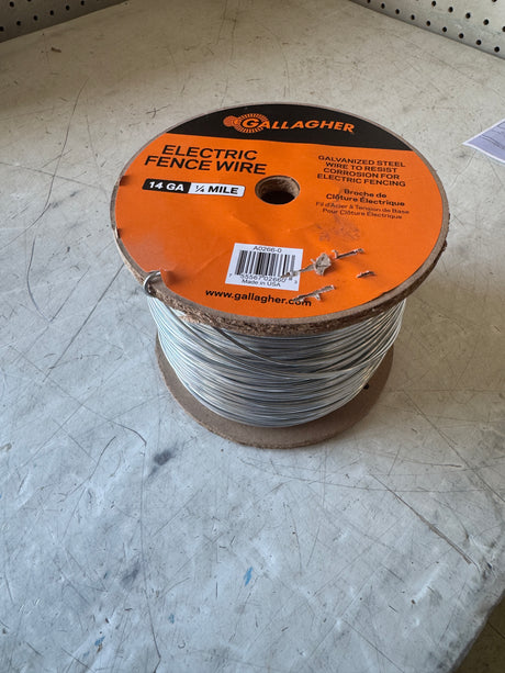 Full view of Gallagher electric fence wire